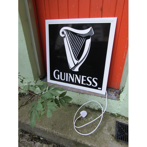 1813 - Guinness Interior Lit Advertisement Sign Approximately 18 Inches Square Working Order