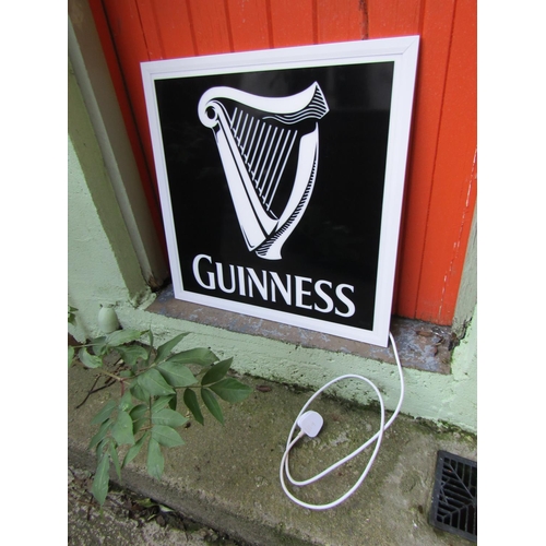 1813 - Guinness Interior Lit Advertisement Sign Approximately 18 Inches Square Working Order