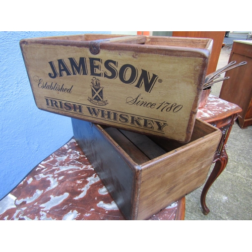 1823 - Two Pine Whiskey Motif Decorated Shop Boxes Each Approximately 14 Inches Wide