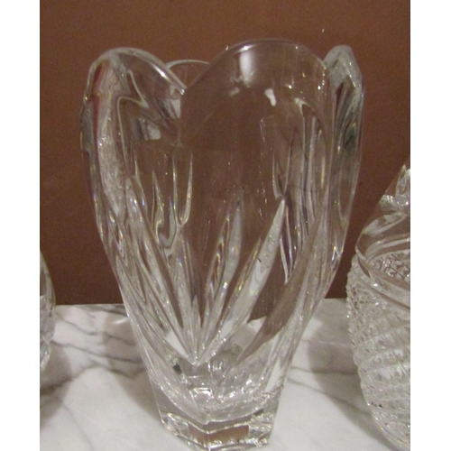 1844 - Three Irish Cut Crystal Vases Including One Waterford Crystal Example Tallest Approximately 10 Inche... 