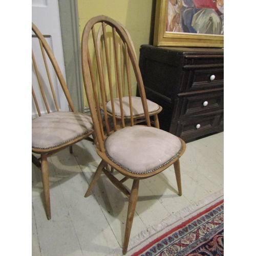 1855 - Set of Three Vintage Hoop Back Chairs Good Construction