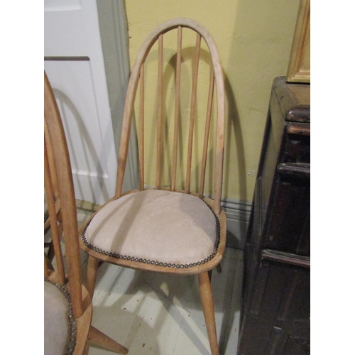 1855 - Set of Three Vintage Hoop Back Chairs Good Construction