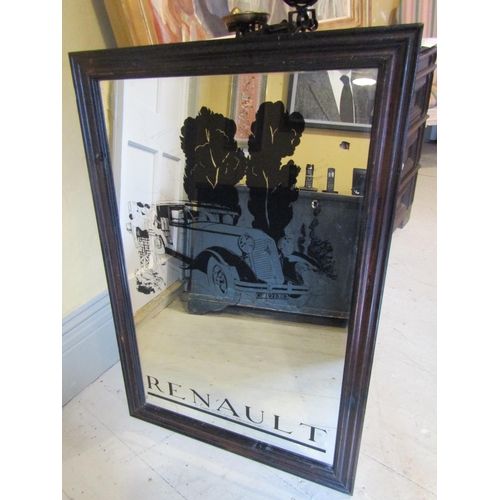 1856 - Framed Renault Motorcar Advertising Mirror Approximately 2ft 4 Inches High x 18 Inches Wide