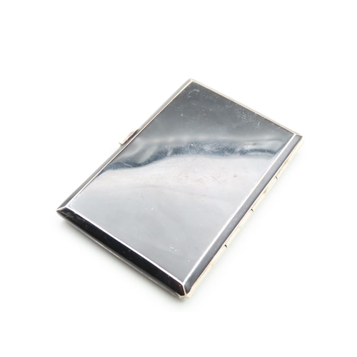 193 - Art Deco Silver Rectangular Form Cigarette Case with Harlequin Motif Enamel Decoration Hinged Cover ... 