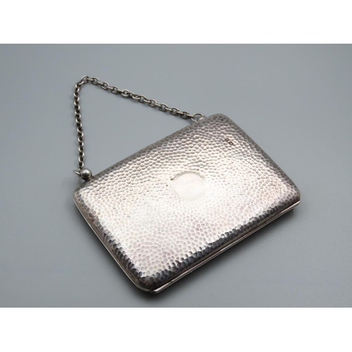 198 - Edwardian Silver Ladies Evening Purse with Fitted Interior 10cm Wide x 8cm High Original Silver Chai... 