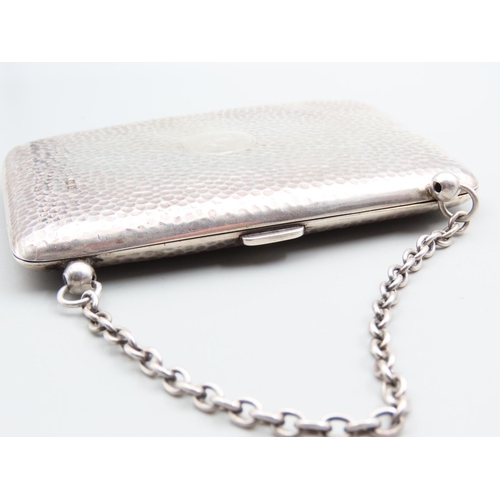 198 - Edwardian Silver Ladies Evening Purse with Fitted Interior 10cm Wide x 8cm High Original Silver Chai... 