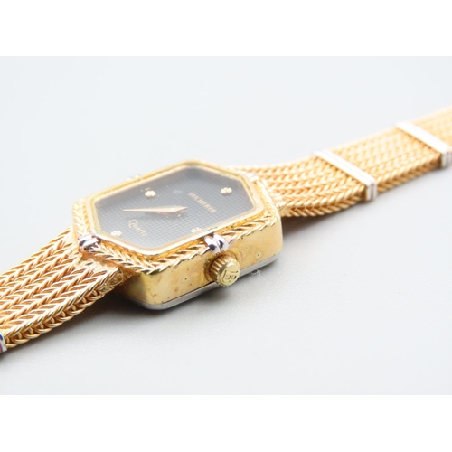 203 - Bucherer of Paris Ladies Wristwatch Gold Filled Attractively Detailed Original Box and Papers Presen... 