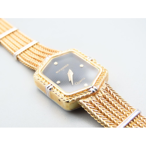 203 - Bucherer of Paris Ladies Wristwatch Gold Filled Attractively Detailed Original Box and Papers Presen... 