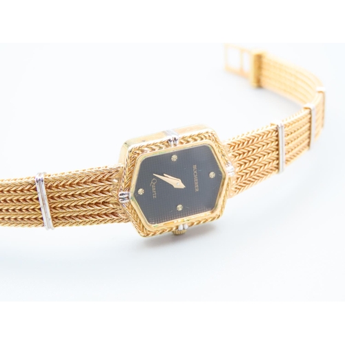 203 - Bucherer of Paris Ladies Wristwatch Gold Filled Attractively Detailed Original Box and Papers Presen... 