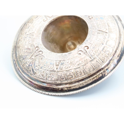 225 - Mexican Silver Sombrero Motif Desk Tidy or Pin Dish 14cm Diameter Incised Decoration Throughout