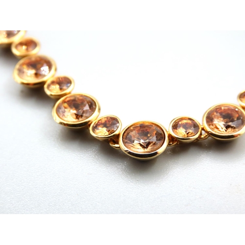 233 - Citrine Set 9 Carat Yellow Gold Ladies Necklace 50cm Long Well Detailed Citrines of Attractive Golde... 