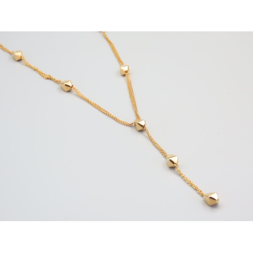 235 - 9 Carat Yellow Gold Ladies Necklace with Shaped Form Adornments Each Further 9 Carat Yellow Gold 56c... 