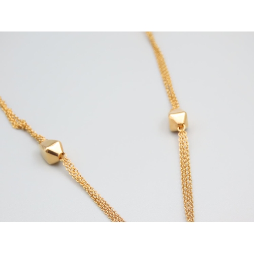 235 - 9 Carat Yellow Gold Ladies Necklace with Shaped Form Adornments Each Further 9 Carat Yellow Gold 56c... 