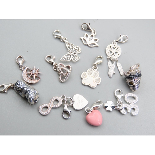 239 - Eleven Silver Bracelet Charms