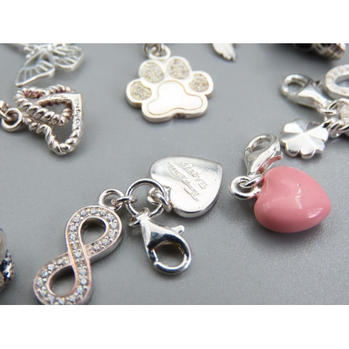 239 - Eleven Silver Bracelet Charms