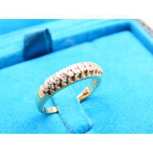 243 - Diamond Band Ring Mounted on 18 Carat Yellow Gold Ring Size I and a Half