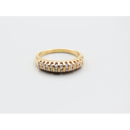 243 - Diamond Band Ring Mounted on 18 Carat Yellow Gold Ring Size I and a Half