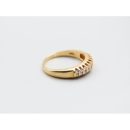 243 - Diamond Band Ring Mounted on 18 Carat Yellow Gold Ring Size I and a Half