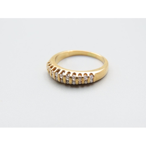 243 - Diamond Band Ring Mounted on 18 Carat Yellow Gold Ring Size I and a Half