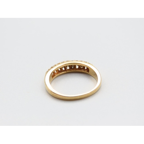 243 - Diamond Band Ring Mounted on 18 Carat Yellow Gold Ring Size I and a Half