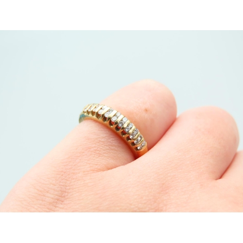 243 - Diamond Band Ring Mounted on 18 Carat Yellow Gold Ring Size I and a Half