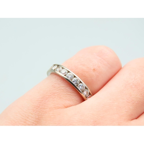 245 - 14 Carat White Gold Set Ladies Diamond Half Eternity Ring Diamonds of Good Scintillation Ring Size M... 