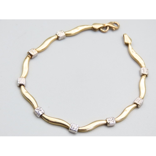 248 - 9 Carat Yellow Gold Diamond Set Ladies Bracelet Articulated Form 19cm Long