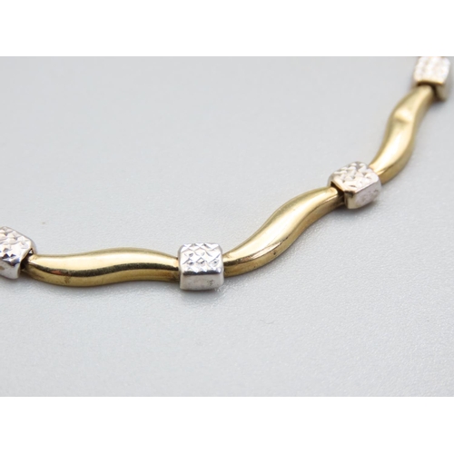 248 - 9 Carat Yellow Gold Diamond Set Ladies Bracelet Articulated Form 19cm Long