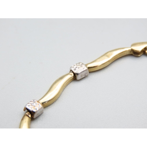 248 - 9 Carat Yellow Gold Diamond Set Ladies Bracelet Articulated Form 19cm Long