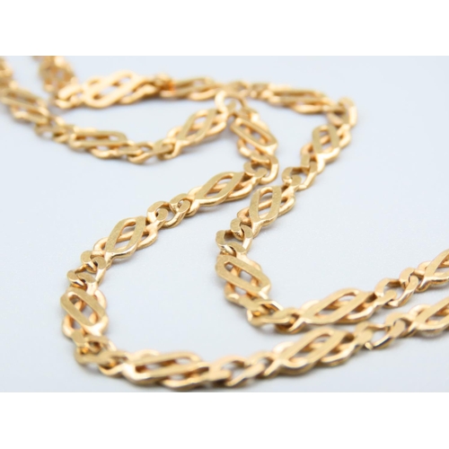 261 - Ladies 9 Carat Yellow Gold Necklace with T-Bar Pendant Motif Attractively Detailed Articulated Form ... 