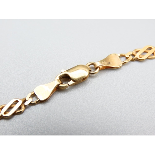 261 - Ladies 9 Carat Yellow Gold Necklace with T-Bar Pendant Motif Attractively Detailed Articulated Form ... 