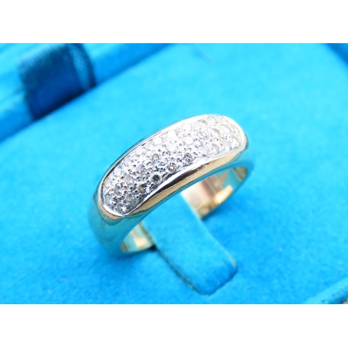 262 - Diamond Set 9 Carat Yellow Gold Band Ring Size N 0.5 Carat of Diamonds Approximately