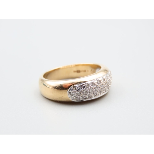 262 - Diamond Set 9 Carat Yellow Gold Band Ring Size N 0.5 Carat of Diamonds Approximately