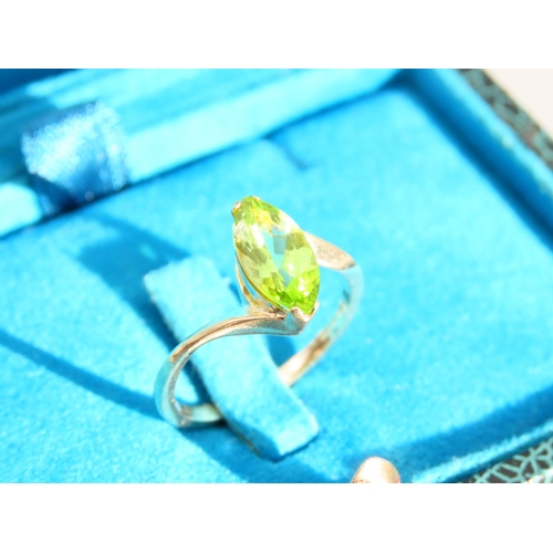 272 - Peridot Ladies Ring Mounted on 9 Carat Yellow Gold Band Ring Size O and A Half