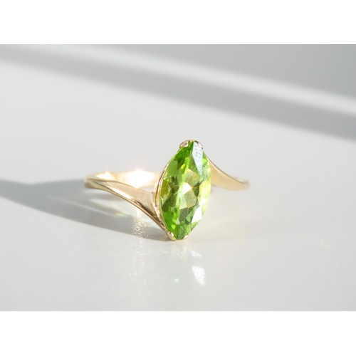 272 - Peridot Ladies Ring Mounted on 9 Carat Yellow Gold Band Ring Size O and A Half