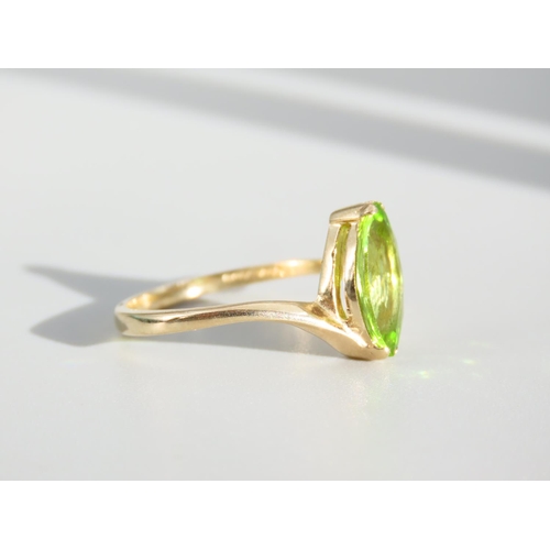 272 - Peridot Ladies Ring Mounted on 9 Carat Yellow Gold Band Ring Size O and A Half