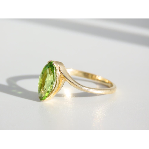 272 - Peridot Ladies Ring Mounted on 9 Carat Yellow Gold Band Ring Size O and A Half