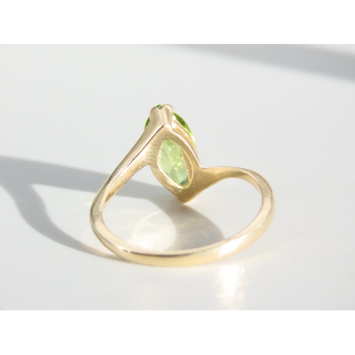 272 - Peridot Ladies Ring Mounted on 9 Carat Yellow Gold Band Ring Size O and A Half