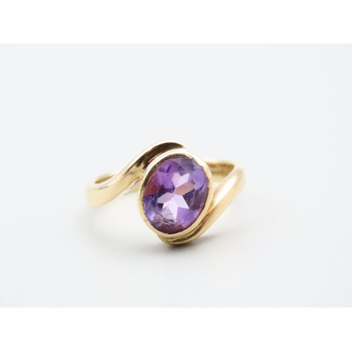 289 - Amethyst Centerstone 9 Carat Yellow Gold Ring