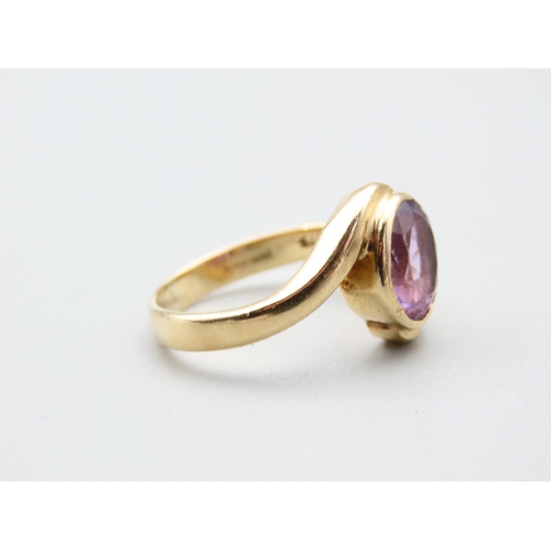 289 - Amethyst Centerstone 9 Carat Yellow Gold Ring