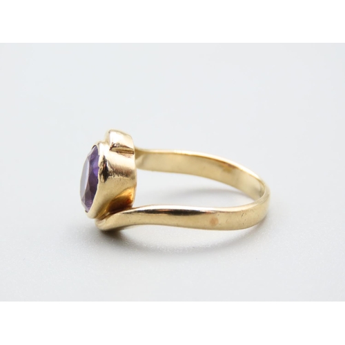 289 - Amethyst Centerstone 9 Carat Yellow Gold Ring