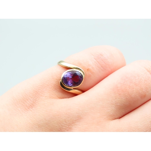 289 - Amethyst Centerstone 9 Carat Yellow Gold Ring