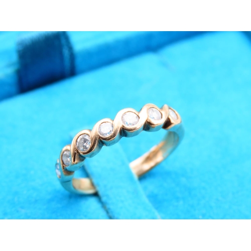 291 - Seven Stone Ladies Diamond Ring Collet Set Mounted on 9 Carat Yellow Gold Band Ring Size L