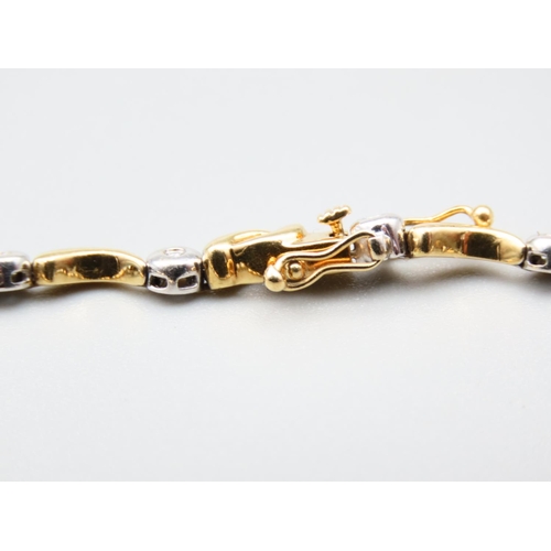 292 - 18 Carat Yellow and White Gold Modernist Form Bracelet 20cm Long Inset with Diamonds