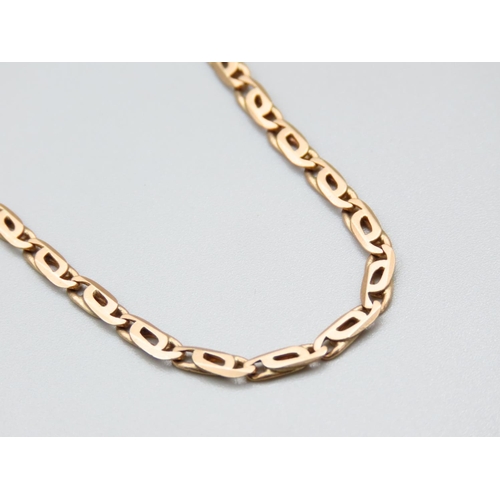 298 - 9 Carat Yellow Gold Ladies Necklace of Interlinking Form 48cm Long