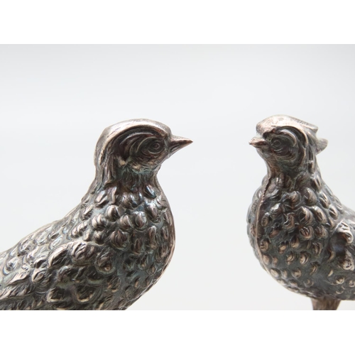 301 - Pair of Silver Peacock Figures Each 16cm Long