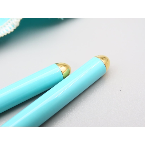 309 - Pair of Tiffany Ladies Pens Tiffany Blue Contained within Tiffany Protector Outer Case Signed Each 1... 