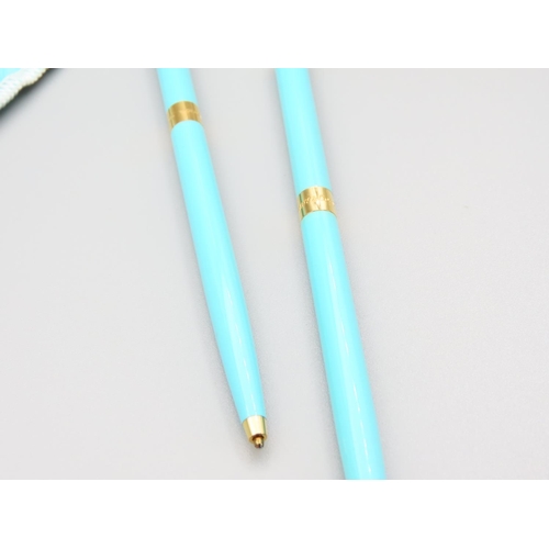 309 - Pair of Tiffany Ladies Pens Tiffany Blue Contained within Tiffany Protector Outer Case Signed Each 1... 