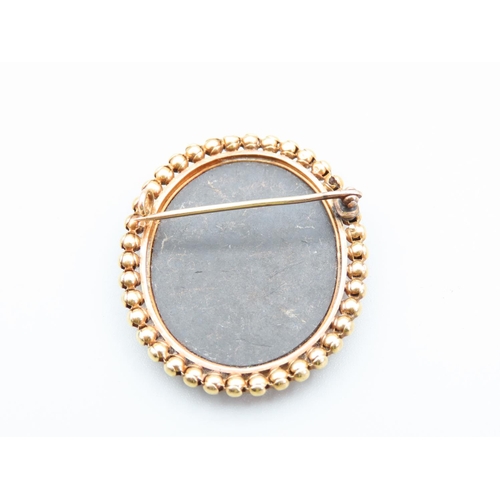 317 - Pietra Dora Ladies Brooch Mounted in 14 Carat Yellow Gold 4cm High