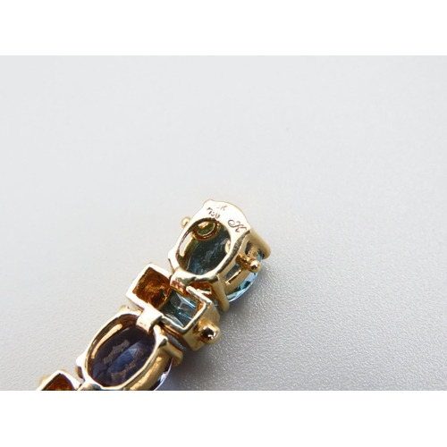 339 - 18 Carat Yellow Gold Ladies Diamond and Gemset Bracelet Articulated Form Attractively Detailed Topaz... 